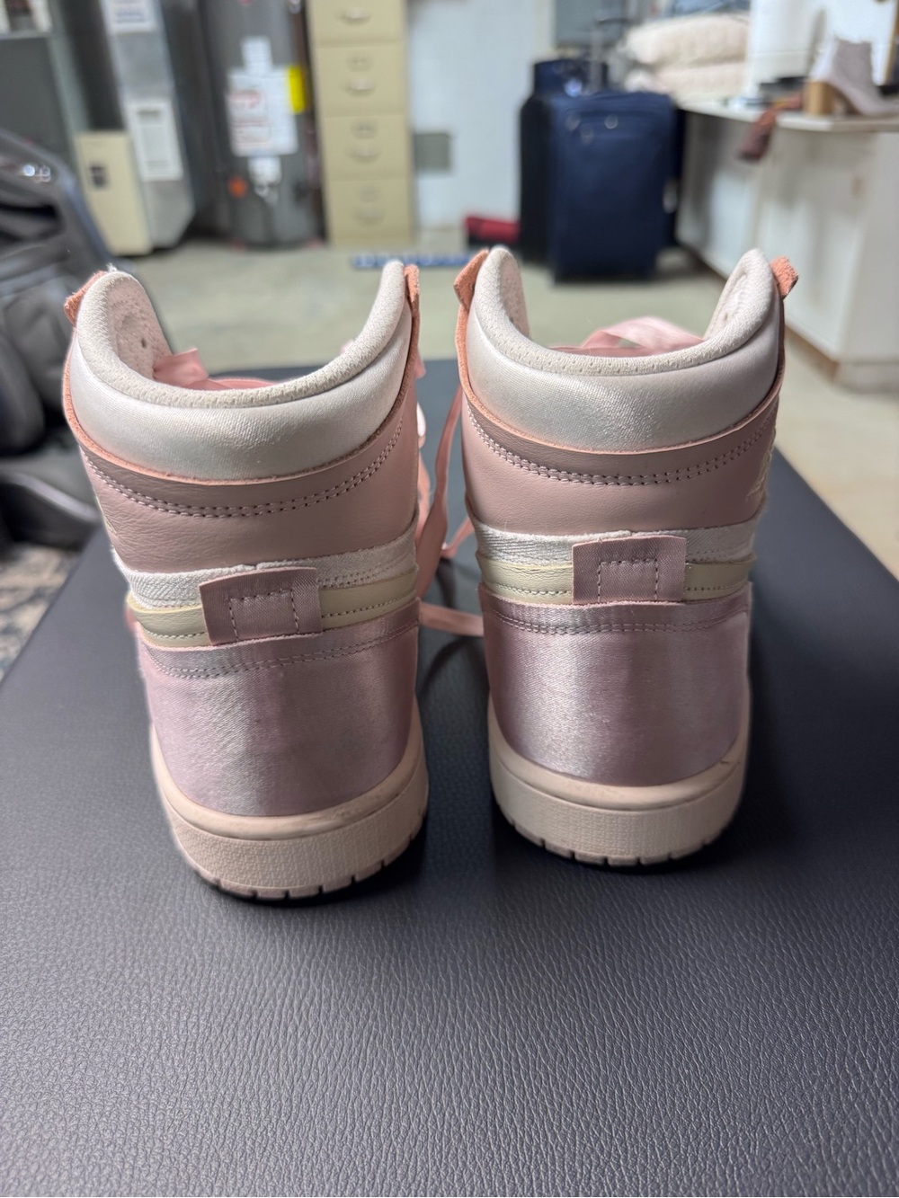 Nike Air Jordan pink satin High-Top Sneakers - Light Pink & Cream - Picture 3 of 8